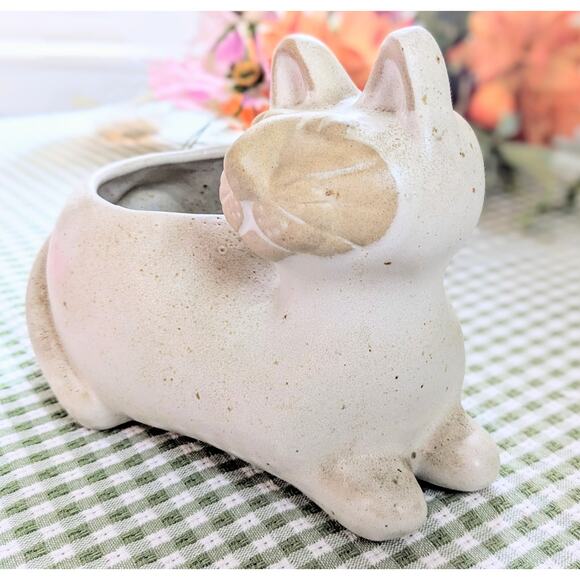 MCM David Stewart Cat Planter Lion's Valley Pottery Stoneware Vintage 1960s - Picture 5 of 10